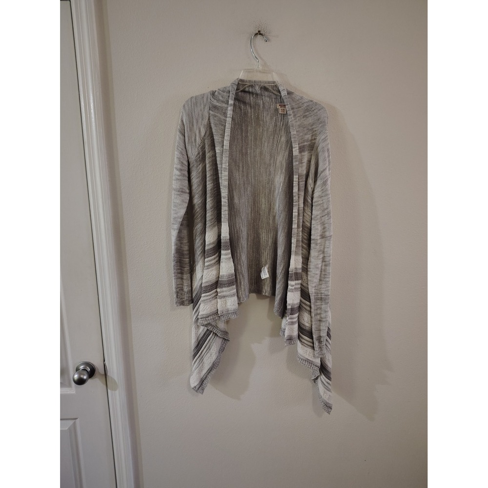 Mossimo Supply Co Womens XL Grey White Space Dye Waterfall Draped Cardigan